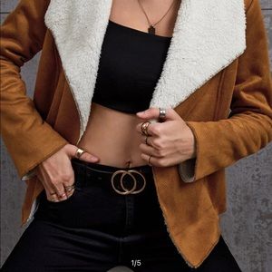 SHEIN Coat with fur trim, light jacket
